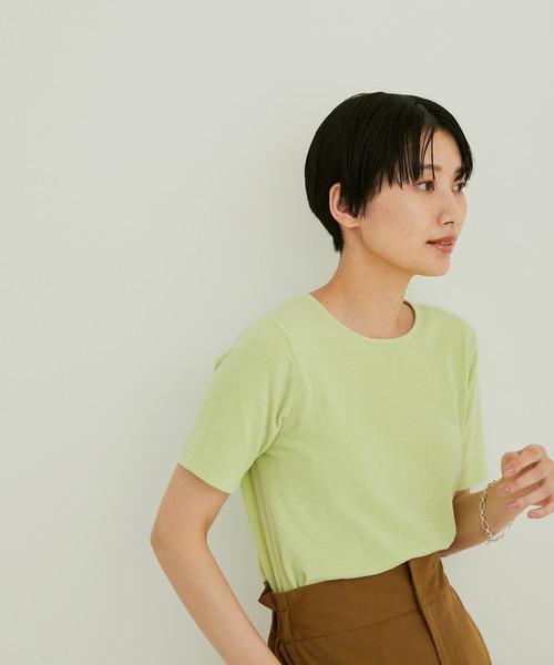 SALON adam et rope'（サロン アダム エ ロペ）の「【極上の肌ざわり】コンパクトクルーネックT -CreamyCotton /クリーミーコットン-（Tシャツ/カットソー・レディース・オレンジ/ホワイト系その他2/ピンク/オフホワイト/ブラック系その他/ライトグリーン・FREE）」の18枚目の写真