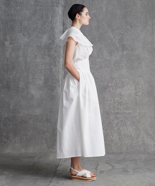 Drawer（ドゥロワー）の「＜Drawer（ドゥロワー）＞ コットンタックサロペットスカート（WHITE）（スカート・レディース・ホワイト・36/38）」の2枚目の写真