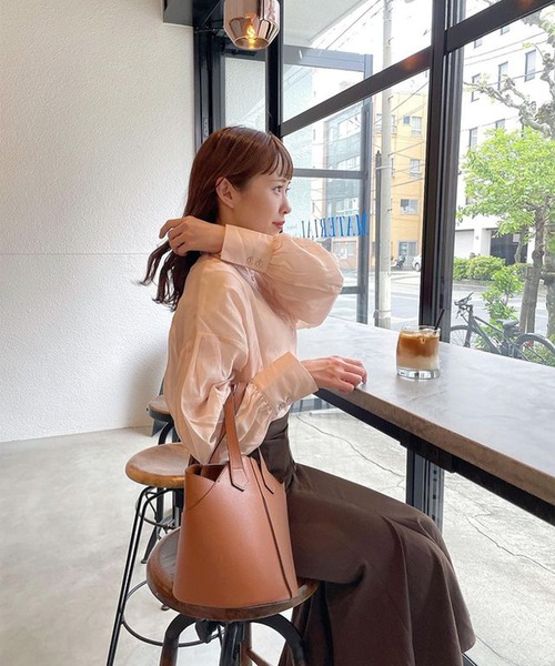 Riberry（リベリー）の「2WAYバケツバッグ（ハンドバッグ・レディース・ホワイト/ブラック/ブラウン/グレー/ベージュ/アイボリー・FREE）」の15枚目の写真