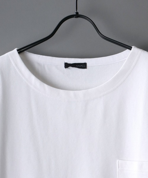 SITRY（シトリー）の「garter jacquard boat neck T/ガータージャガード ボートネックTシャツ（Tシャツ/カットソー・メンズ・ブラック/ベージュ/ホワイト/カーキ/サックスブルー/ダークグレー・L/LL/M）」の7枚目の写真