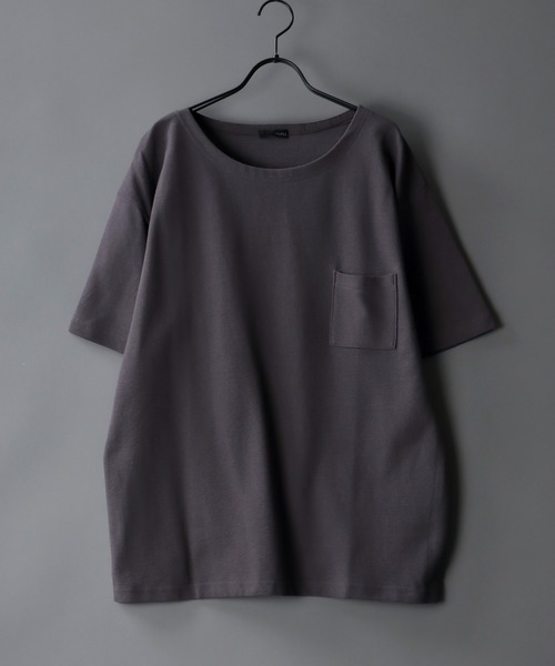 SITRY（シトリー）の「garter jacquard boat neck T/ガータージャガード ボートネックTシャツ（Tシャツ/カットソー・メンズ・ブラック/ベージュ/ホワイト/カーキ/サックスブルー/ダークグレー・L/LL/M）」の20枚目の写真