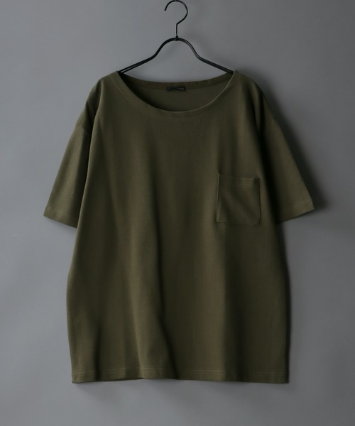 SITRY（シトリー）の「garter jacquard boat neck T/ガータージャガード ボートネックTシャツ（Tシャツ/カットソー・メンズ・ブラック/ベージュ/ホワイト/カーキ/サックスブルー/ダークグレー・L/LL/M）」の22枚目の写真