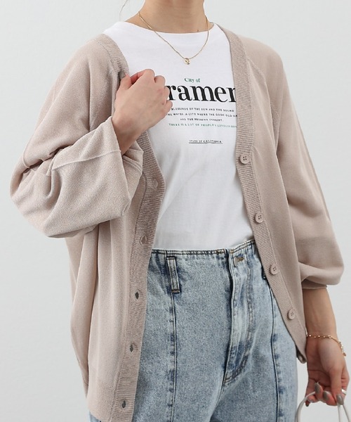 COLONY 2139（コロニートゥーワンスリーナイン）の「ラメシアーニットカーディガン（カーディガン/ボレロ・レディース・ブラック/グリーン/ベージュ/パープル/アイボリー・LARGE/MEDIUM）」の3枚目の写真