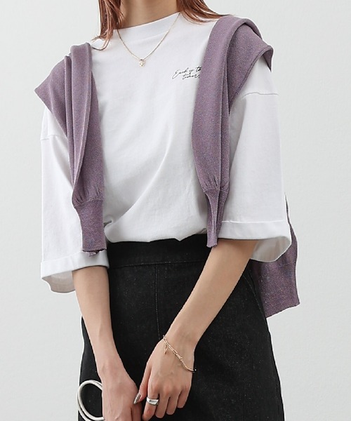 COLONY 2139（コロニートゥーワンスリーナイン）の「ラメシアーニットカーディガン（カーディガン/ボレロ・レディース・ブラック/グリーン/ベージュ/パープル/アイボリー・LARGE/MEDIUM）」の5枚目の写真