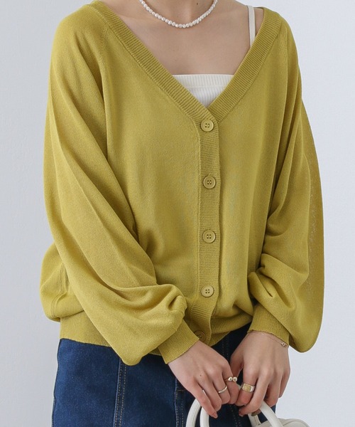 COLONY 2139（コロニートゥーワンスリーナイン）の「ラメシアーニットカーディガン（カーディガン/ボレロ・レディース・ブラック/グリーン/ベージュ/パープル/アイボリー・LARGE/MEDIUM）」の4枚目の写真