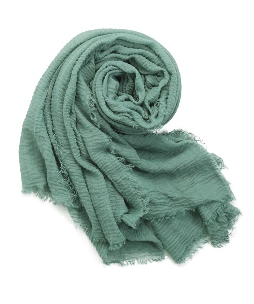 sankyo shokai（サンキョウショウカイ）の「大判ストール薄手（ストール/ショール・レディース・モカ/ライトブルー/ピンクベージュ/ブルー/セージグリーン/オレンジ/グリーン・FREE）」の4枚目の写真