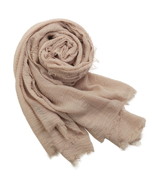 sankyo shokai（サンキョウショウカイ）の「大判ストール薄手（ストール/ショール・レディース・モカ/ライトブルー/ピンクベージュ/ブルー/セージグリーン/オレンジ/グリーン・FREE）」の3枚目の写真