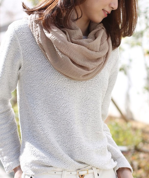 sankyo shokai（サンキョウショウカイ）の「大判ストール薄手（ストール/ショール・レディース・モカ/ライトブルー/ピンクベージュ/ブルー/セージグリーン/オレンジ/グリーン・FREE）」の19枚目の写真