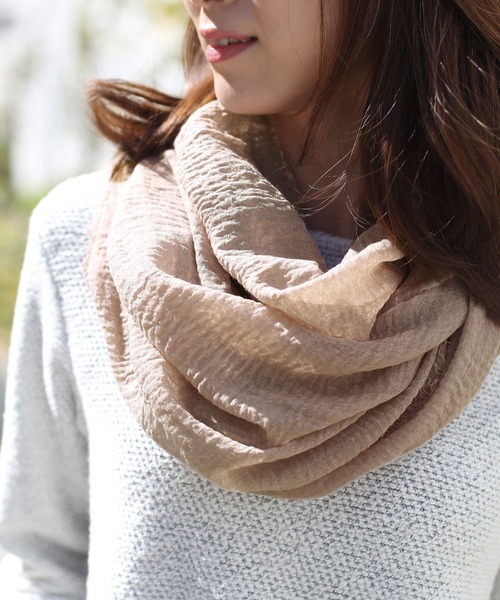 sankyo shokai（サンキョウショウカイ）の「大判ストール薄手（ストール/ショール・レディース・モカ/ライトブルー/ピンクベージュ/ブルー/セージグリーン/オレンジ/グリーン・FREE）」の18枚目の写真