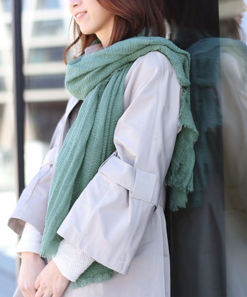 sankyo shokai（サンキョウショウカイ）の「大判ストール薄手（ストール/ショール・レディース・モカ/ライトブルー/ピンクベージュ/ブルー/セージグリーン/オレンジ/グリーン・FREE）」の21枚目の写真