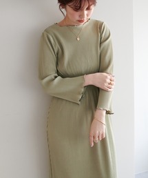 natural couture | 大人上品な1着 ウエストシャーリングプリーツワンピース(ワンピース)