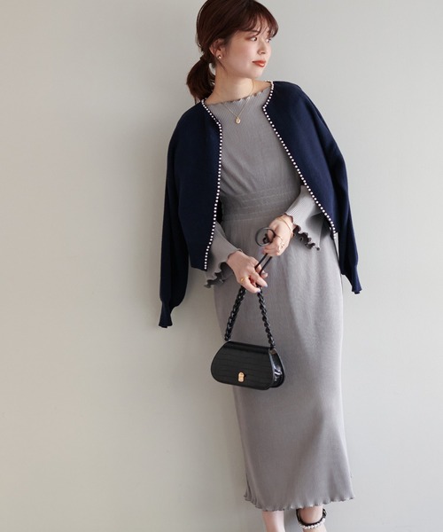 natural couture（ナチュラルクチュール）の「大人上品な1着 ウエストシャーリングプリーツワンピース（ワンピース・レディース・ブラック/オレンジ/ミント/グレイッシュベージュ・FREE）」の18枚目の写真