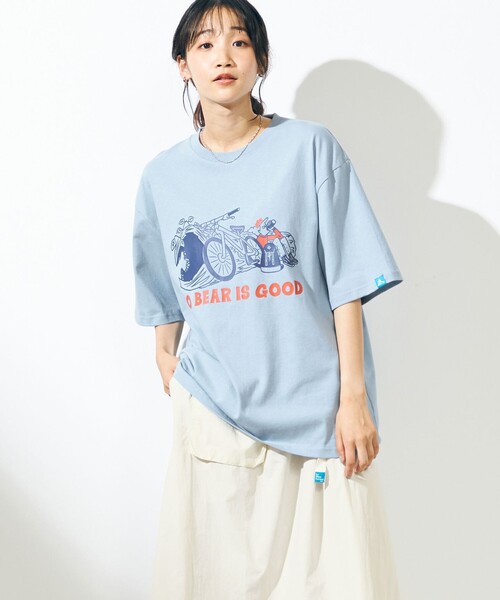 SHARE PARK（シェアパーク）の「【UNISEX】UVカット アートコラボTシャツ〈BEAR〉（Tシャツ/カットソー・メンズ・ブルー系/サックスブルー系/ホワイト系/ブラック系・X-LARGE/SMALL/LARGE/X-SMALL/MEDIUM）」の9枚目の写真
