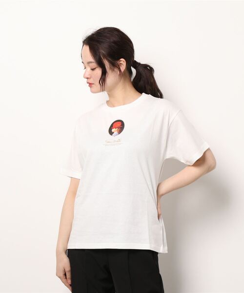 ehka sopo(エヘカソポ)の「【赤い帽子】女の子柄Tシャツ(Tシャツ/カットソー・レディース・ブラック/オフホワイト・フリ-)」の6枚目の写真