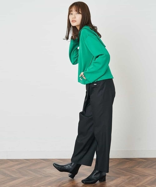 A de a.v.v（アードアー・ヴェ・ヴェ）の「［SET UP対応］ビッグセーラー襟ジャージー（Tシャツ/カットソー・レディース・グリーン/ホワイト/ライトパープル・38/36）」の21枚目の写真