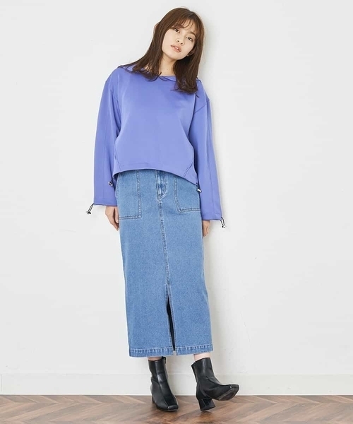 A de a.v.v（アードアー・ヴェ・ヴェ）の「［SET UP対応］ビッグセーラー襟ジャージー（Tシャツ/カットソー・レディース・グリーン/ホワイト/ライトパープル・38/36）」の19枚目の写真