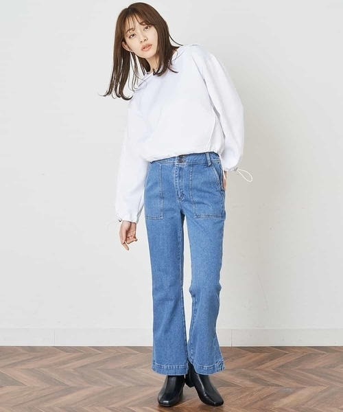 A de a.v.v（アードアー・ヴェ・ヴェ）の「［SET UP対応］ビッグセーラー襟ジャージー（Tシャツ/カットソー・レディース・グリーン/ホワイト/ライトパープル・38/36）」の17枚目の写真