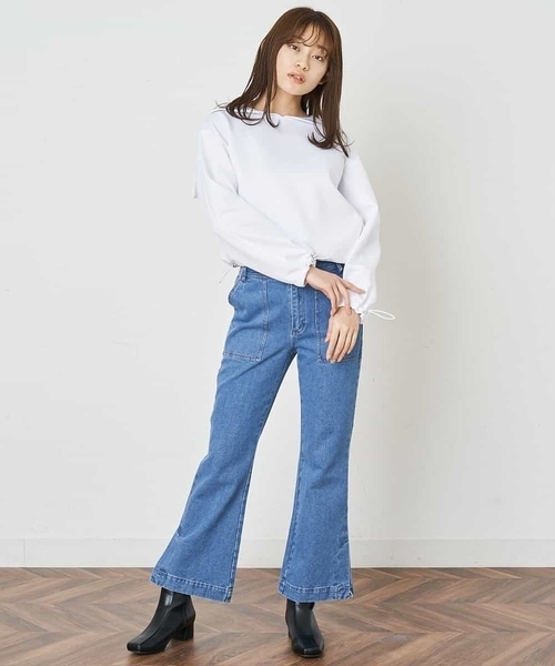 A de a.v.v（アードアー・ヴェ・ヴェ）の「［SET UP対応］ビッグセーラー襟ジャージー（Tシャツ/カットソー・レディース・グリーン/ホワイト/ライトパープル・38/36）」の16枚目の写真