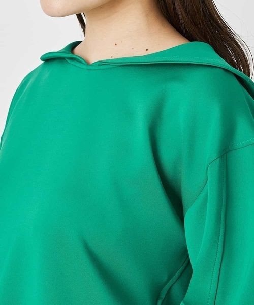 A de a.v.v（アードアー・ヴェ・ヴェ）の「［SET UP対応］ビッグセーラー襟ジャージー（Tシャツ/カットソー・レディース・グリーン/ホワイト/ライトパープル・38/36）」の8枚目の写真