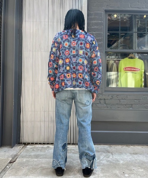 Niche. グラデーションカラー ジャケット カーディガン マルチカラー 花柄 AZUL BY MOUSSY | 2WAY線花柄ジャガードカーディガン