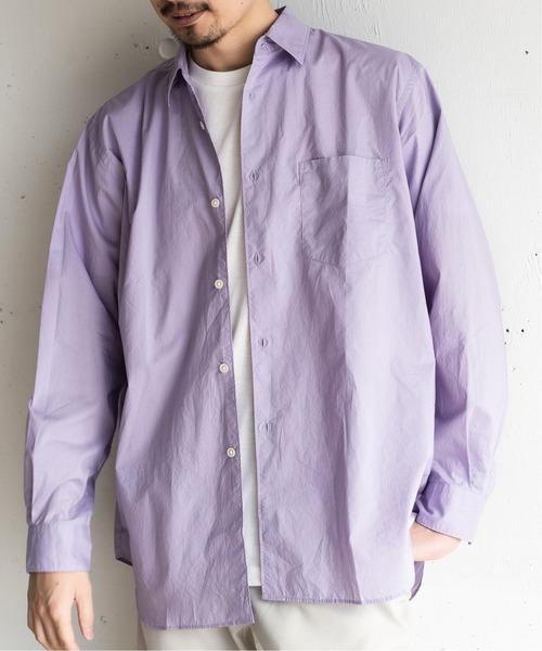 417 EDIFICE（フォーワンセブンエディフィス）の「【ESSENTIAL / エッセンシャル】ブロード レギュラー シャツ（シャツ/ブラウス・メンズ・チャコールグレー/ベージュ/ブルー/ホワイト/グリーン/ラベンダー・MEDIUM/LARGE/X-LARGE/SMALL）」の6枚目の写真