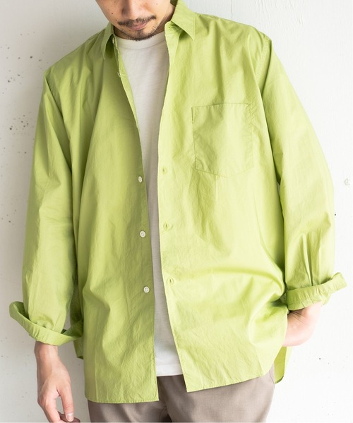 417 EDIFICE（フォーワンセブンエディフィス）の「【ESSENTIAL / エッセンシャル】ブロード レギュラー シャツ（シャツ/ブラウス・メンズ・チャコールグレー/ベージュ/ブルー/ホワイト/グリーン/ラベンダー・MEDIUM/LARGE/X-LARGE/SMALL）」の21枚目の写真