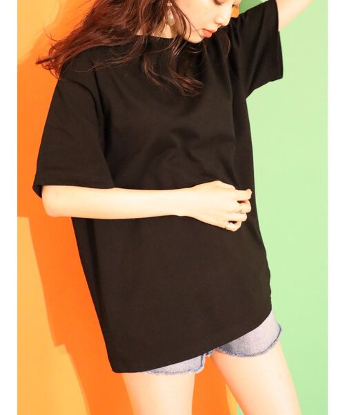 EVRIS（エヴリス）の「ルーズシルエットTEE（Tシャツ/カットソー・レディース・ホワイト/ブラック/グリーン・FREE）」の3枚目の写真