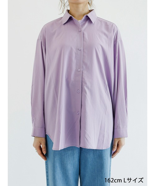 Samansa Mos2 blue（サマンサモスモスブルー）の「【接触冷感】マルチスタイルシャツ（シャツ/ブラウス・レディース・ホワイト/ネイビー/オフホワイト/サックスブルー/イエロー/ブルー/ラベンダー・MEDIUM/LARGE）」の14枚目の写真