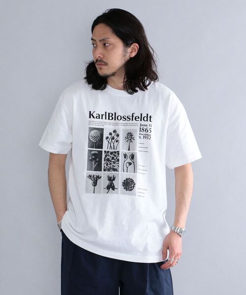 SHIPS（シップス）の「SHIPS: Karl Blossfeldt フォト プリント Tシャツ（Tシャツ/カットソー・メンズ・ホワイト/ライトホワイト/ストーン/ホワイト系・SMALL/MEDIUM/LARGE/X-LARGE）」の4枚目の写真