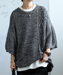 neos（ネオス）の「【neos -addictive design-】ケーブル 畦編み 切替 ビッグシルエット サマーニット（ニット/セーター）」