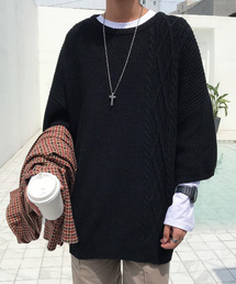 EFFECTION（エフェクション）の「【neos -addictive design-】ケーブル 畦編み 切替 ビッグシルエット サマーニット（ニット/セーター）」