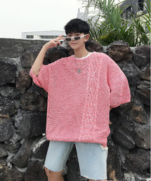 EFFECTION（エフェクション）の「【neos -addictive design-】ケーブル 畦編み 切替 ビッグシルエット サマーニット（ニット/セーター）」