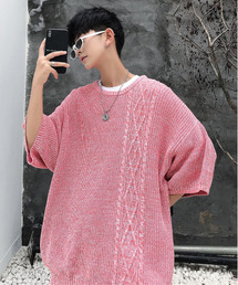 EFFECTION（エフェクション）の「【neos -addictive design-】ケーブル 畦編み 切替 ビッグシルエット サマーニット（ニット/セーター）」