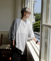 EFFECTION（エフェクション）の「【neos -addictive design-】ケーブル 畦編み 切替 ビッグシルエット サマーニット（ニット/セーター）」