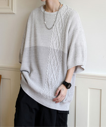 EFFECTION（エフェクション）の「【neos -addictive design-】ケーブル 畦編み 切替 ビッグシルエット サマーニット（ニット/セーター）」