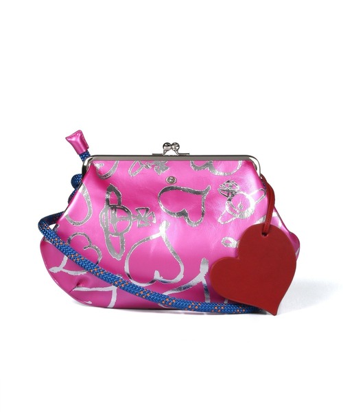 “SCRIBBLE HEARTS METALLIC” 口金/がま口ショルダーバッグ【129169 D80E】