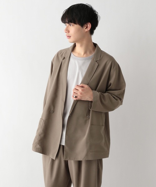 GLOBAL WORK（グローバルワーク）の「ユアリラWブレストJKT/270903（その他アウター・メンズ・ネイビー/ブラウン・MEDIUM/LARGE）」の5枚目の写真