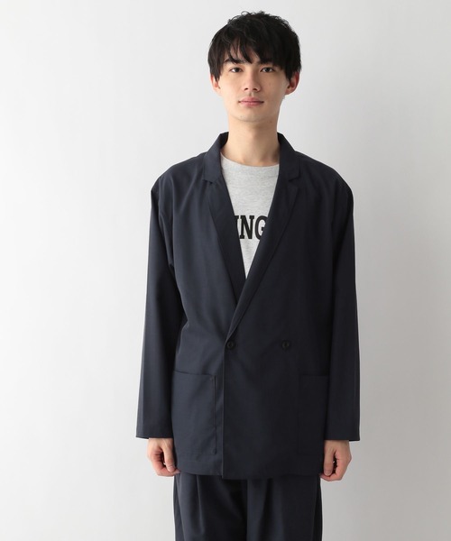 GLOBAL WORK（グローバルワーク）の「ユアリラWブレストJKT/270903（その他アウター・メンズ・ネイビー/ブラウン・MEDIUM/LARGE）」の3枚目の写真