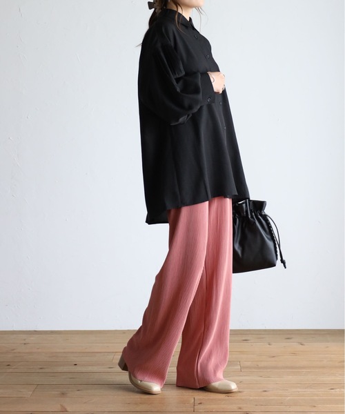 sakishimatokyo（サキシマトーキョー）の「【6色展開 】ボリューム袖 バックギャザーブラウス（シャツ/ブラウス・レディース・オフホワイト/ブラック/ピンク/ブラウン/グリーン/カーキ・FREE）」の16枚目の写真