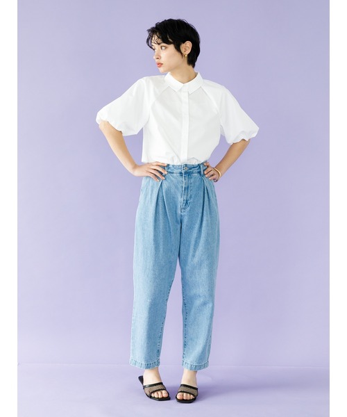 koe(コエ)の「シルキーブロード袖ボリュームブラウス*(シャツ/ブラウス・レディース・ピンク/ネイビー/グリーン/ホワイト・M)」の10枚目の写真