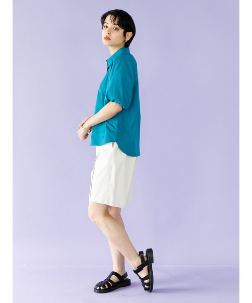 koe(コエ)の「シルキーブロード袖ボリュームブラウス*(シャツ/ブラウス・レディース・ピンク/ネイビー/グリーン/ホワイト・M)」の8枚目の写真