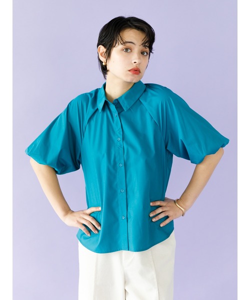 koe(コエ)の「シルキーブロード袖ボリュームブラウス*(シャツ/ブラウス・レディース・ピンク/ネイビー/グリーン/ホワイト・M)」の14枚目の写真