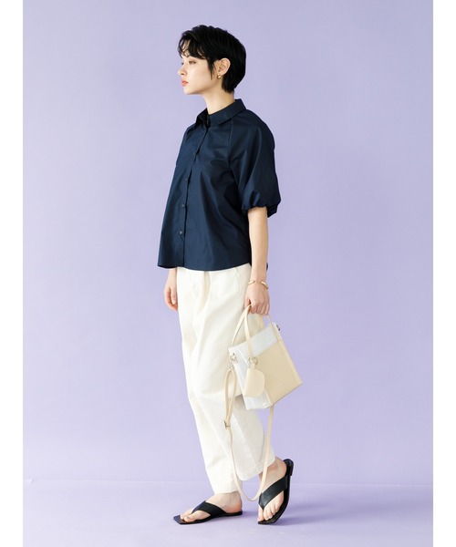 koe(コエ)の「シルキーブロード袖ボリュームブラウス*(シャツ/ブラウス・レディース・ピンク/ネイビー/グリーン/ホワイト・M)」の17枚目の写真