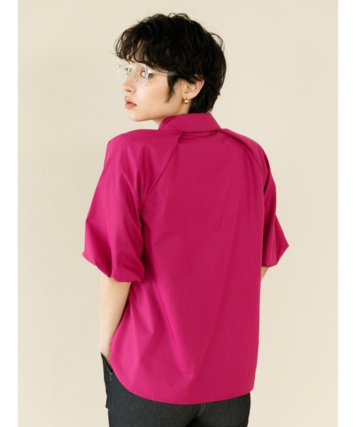 koe(コエ)の「シルキーブロード袖ボリュームブラウス*(シャツ/ブラウス・レディース・ピンク/ネイビー/グリーン/ホワイト・M)」の7枚目の写真