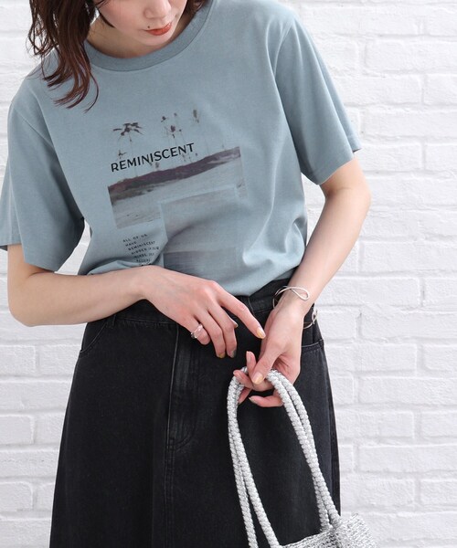 SHOO・LA・RUE(シューラルー)の「◆カラーフォトプリントTシャツ(Tシャツ/カットソー・レディース・ライトブルー/ホワイト系・01/02/03)」の1枚目の写真