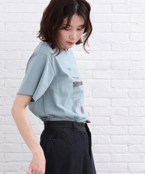 SHOO・LA・RUE(シューラルー)の「◆カラーフォトプリントTシャツ(Tシャツ/カットソー・レディース・ライトブルー/ホワイト系・01/02/03)」の12枚目の写真