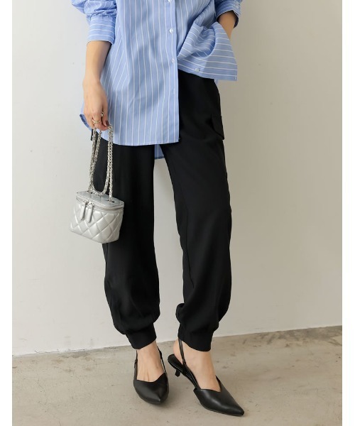 Re:EDIT（リエディ）の「[低身長/高身長サイズ有]リップルワークカーゴパンツ（カーゴパンツ・レディース・ホワイト/ブラック/チャコールグレー/モカ・SMALL/MEDIUM/LARGE/SHORT/TALL）」の6枚目の写真