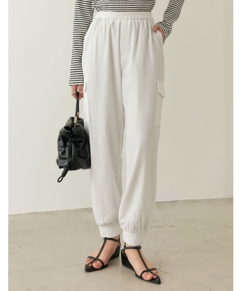 Re:EDIT（リエディ）の「[低身長/高身長サイズ有]リップルワークカーゴパンツ（カーゴパンツ・レディース・ホワイト/ブラック/チャコールグレー/モカ・SMALL/MEDIUM/LARGE/SHORT/TALL）」の10枚目の写真