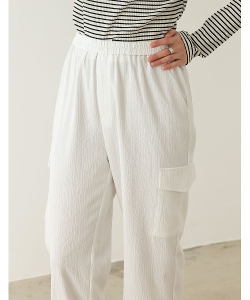 Re:EDIT（リエディ）の「[低身長/高身長サイズ有]リップルワークカーゴパンツ（カーゴパンツ・レディース・ホワイト/ブラック/チャコールグレー/モカ・SMALL/MEDIUM/LARGE/SHORT/TALL）」の13枚目の写真