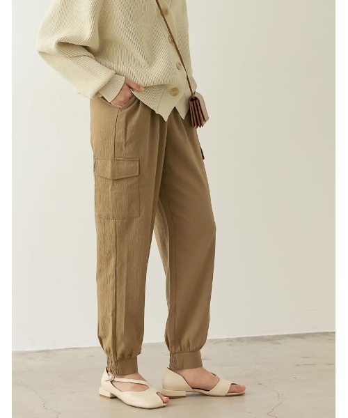 Re:EDIT（リエディ）の「[低身長/高身長サイズ有]リップルワークカーゴパンツ（カーゴパンツ・レディース・ホワイト/ブラック/チャコールグレー/モカ・SMALL/MEDIUM/LARGE/SHORT/TALL）」の15枚目の写真